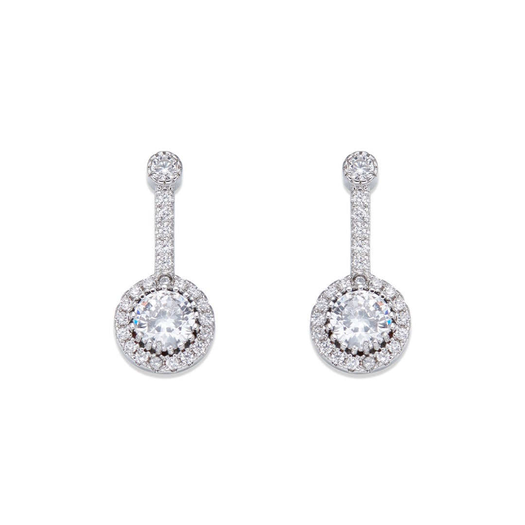 Silver &amp; Crystal Drop Earrings | ${Vendor}