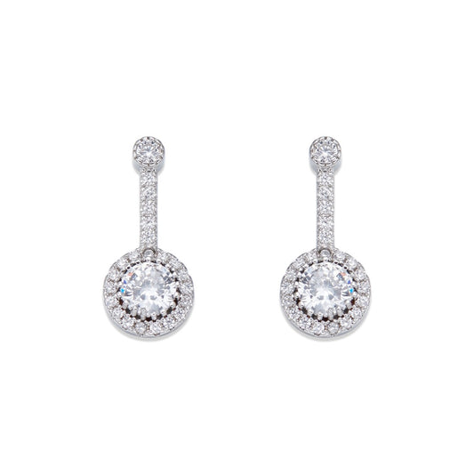 Silver &amp; Crystal Drop Earrings | ${Vendor}