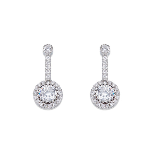 Silver & Crystal Drop Earrings | ${Vendor}