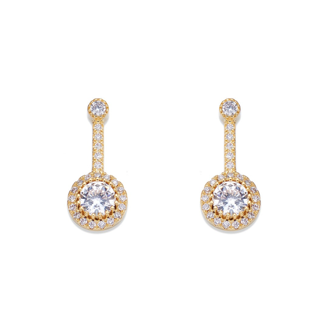 Gold &amp; Crystal Drop Earrings | ${Vendor}