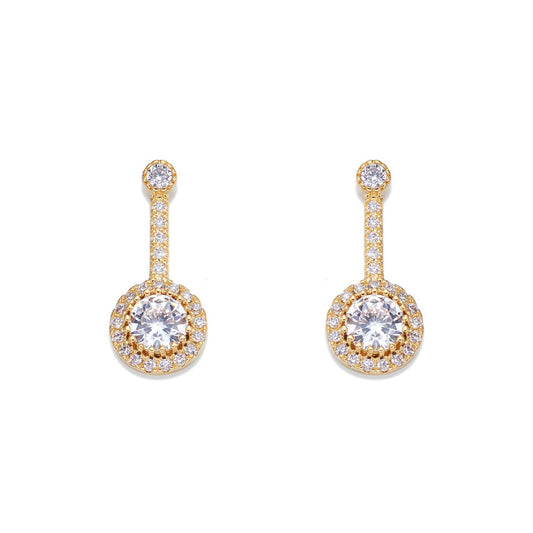 Gold &amp; Crystal Drop Earrings | ${Vendor}