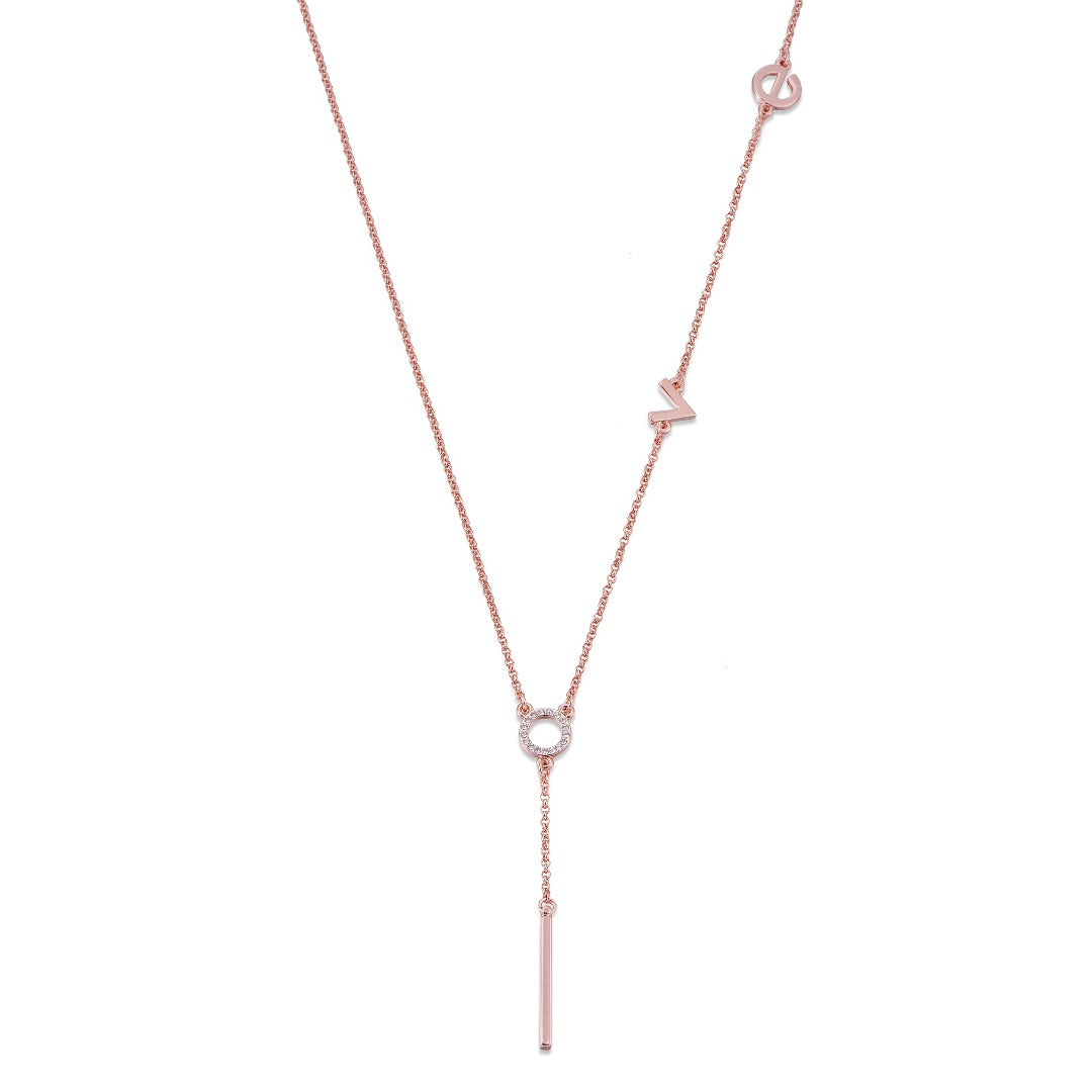 L.O.V.E Bar Pendant Necklace in Rose Gold | ${Vendor}