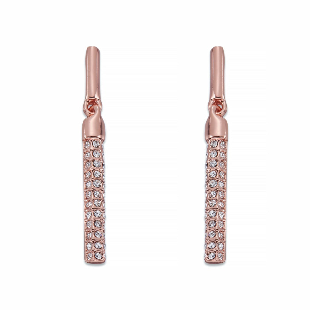 Crystals on Rose Gold Dangle Earrings | ${Vendor}