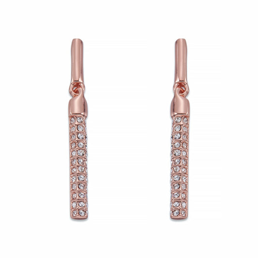 Crystals on Rose Gold Dangle Earrings | ${Vendor}