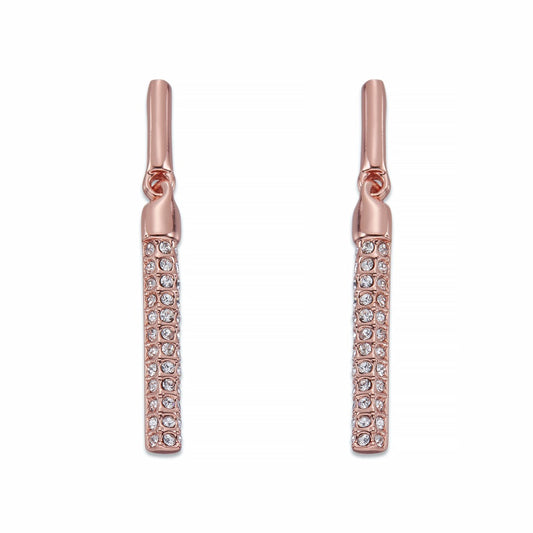 Crystals on Rose Gold Dangle Earrings | ${Vendor}