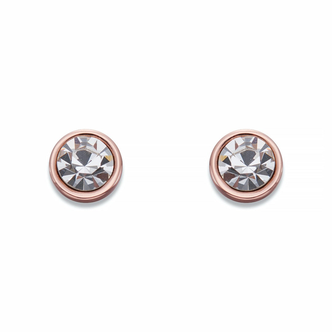 Crystal Stud Earrings on Rose Gold | ${Vendor}