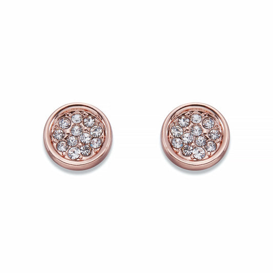 Crystals on Rose Gold Stud Earrings | ${Vendor}
