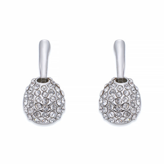 Encrusted crystals on Silver Hook Earrings | ${Vendor}