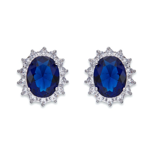 Crystal Sapphire Stud Earring | ${Vendor}
