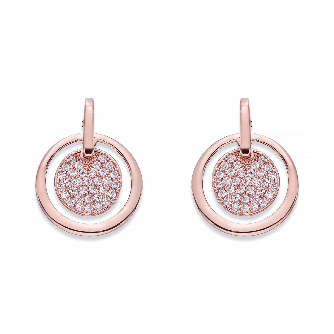 Crystals on Rose Gold Earrings | ${Vendor}