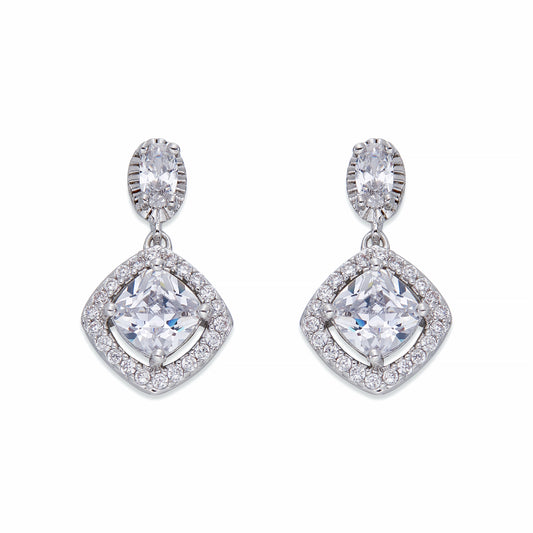 Crystals on Silver Teardrop Earrings | ${Vendor}