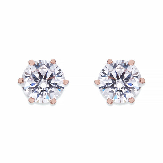 Crystal Stud Earrings On Rose Gold | ${Vendor}