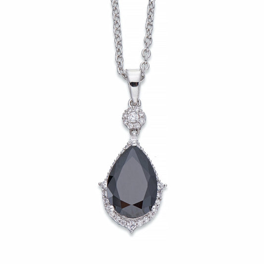 Black Teardrop Crystal Pendant Necklace | ${Vendor}