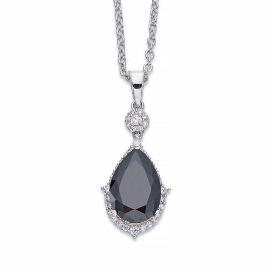Black Teardrop Crystal Pendant Necklace | ${Vendor}