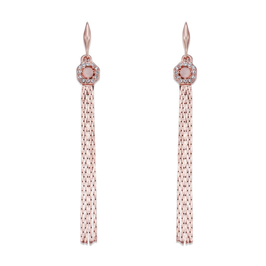 Rose Gold Chain Tassel Earrings | ${Vendor}