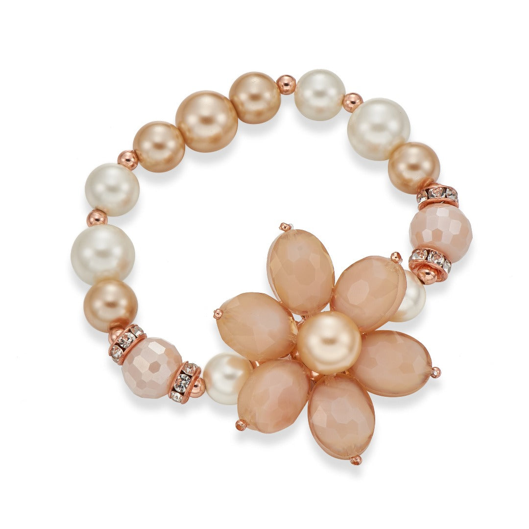 Cream Pearl Flower Bracelet | ${Vendor}