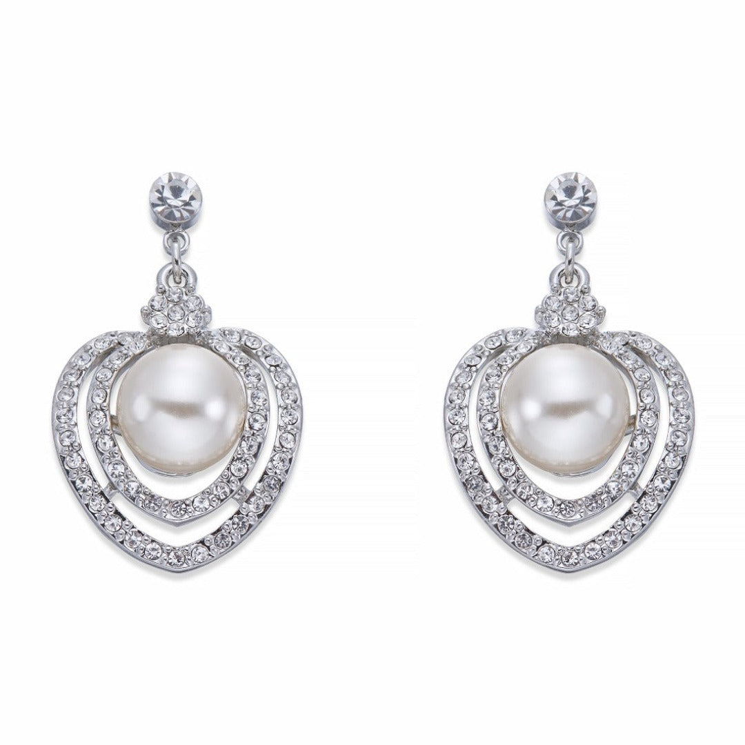 Crystals and Pearl Teardrop Earrings | ${Vendor}