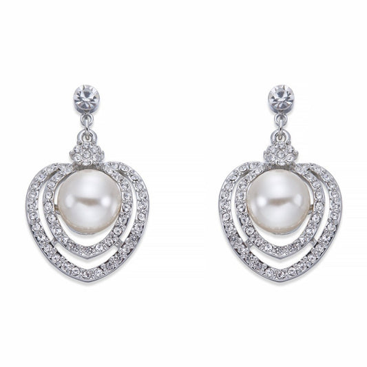 Crystals and Pearl Teardrop Earrings | ${Vendor}