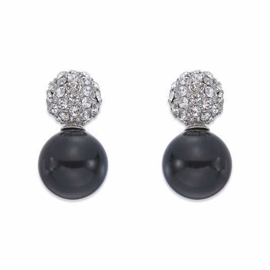 Black Pearl &amp; Crystal Earrings | ${Vendor}