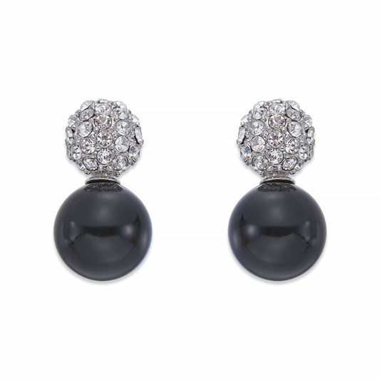 Black Pearl & Crystal Earrings | ${Vendor}