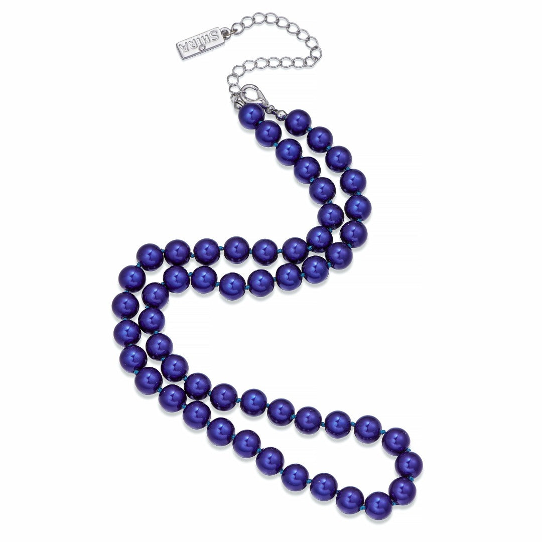Blue Pearl on Silver Chain Necklace | ${Vendor}