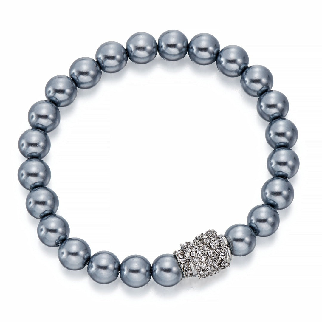 Grey Pearls on Silver Bracelet | ${Vendor}