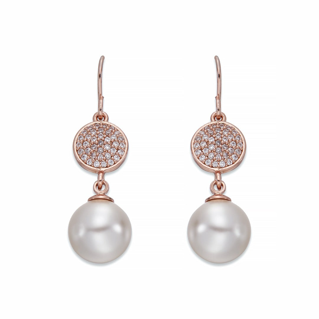 Pearls and Rose Gold Dangle Earrings | ${Vendor}