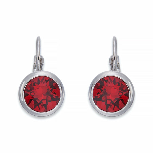 Red Crystals on Silver Earrings | ${Vendor}