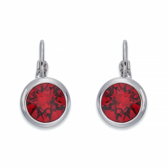 Red Crystals on Silver Earrings | ${Vendor}