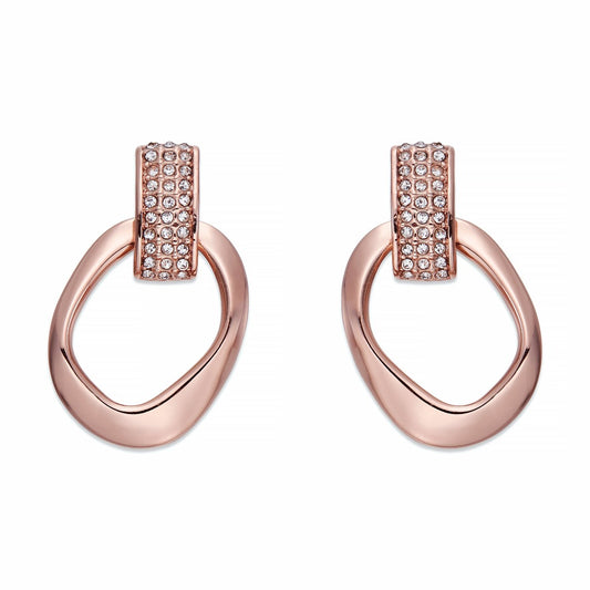 Polished Rose Gold Earrings With Crystals | ${Vendor}