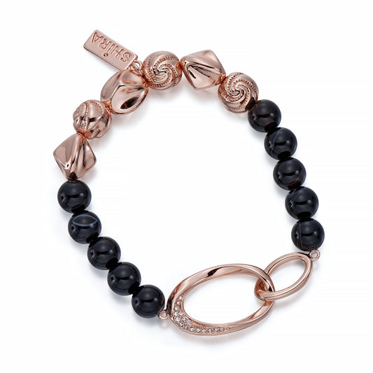 Black and Rose Gold Ball Chain Bracelet | ${Vendor}