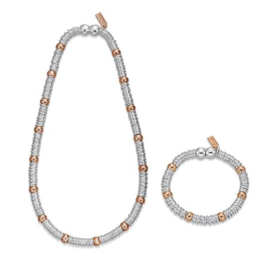 Magnetic Silver and Rose Gold Neclace & Bracelet Set | ${Vendor}
