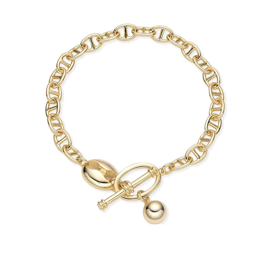 Yellow Gold T-Bar Link Bracelet