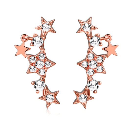 ROSE GOLD CRYSTAL CREEPER EARRING