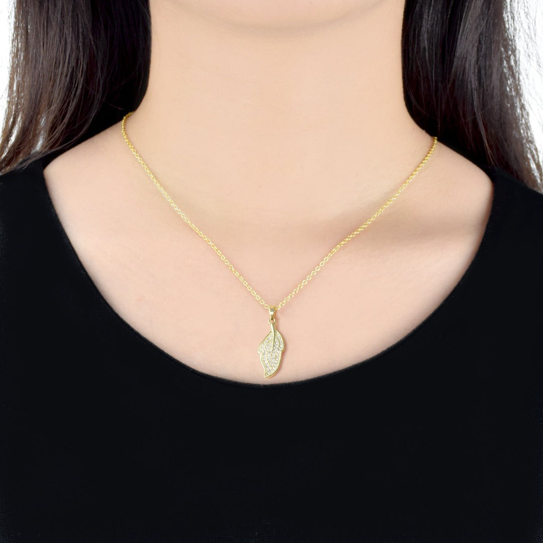 Gold Leaf Pendant Necklace | ${Vendor}