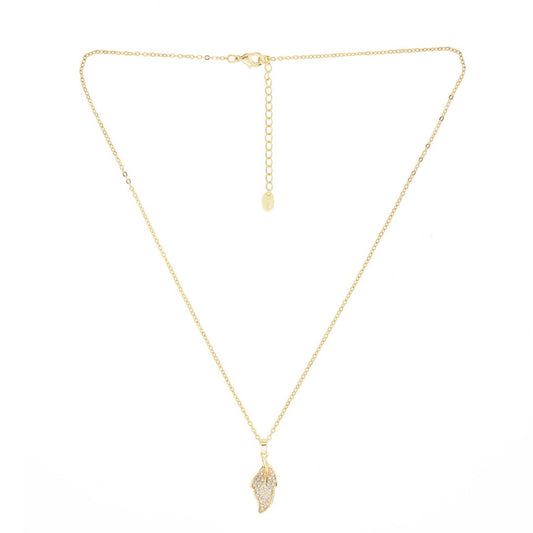 Gold Leaf Pendant Necklace | ${Vendor}