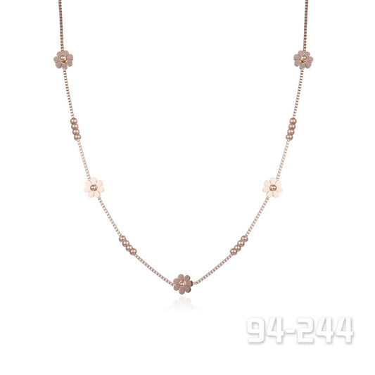 Rose Gold Flower Necklace