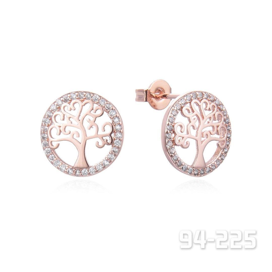 Tree of Life Rose Gold Earrings