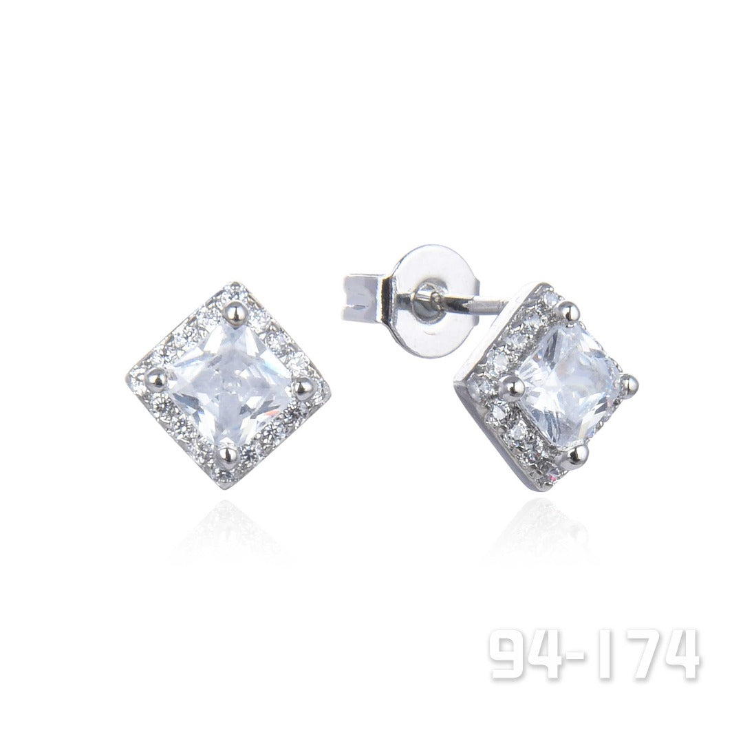 Crystal on Rhd Dimond Shaped Earrings | ${Vendor}