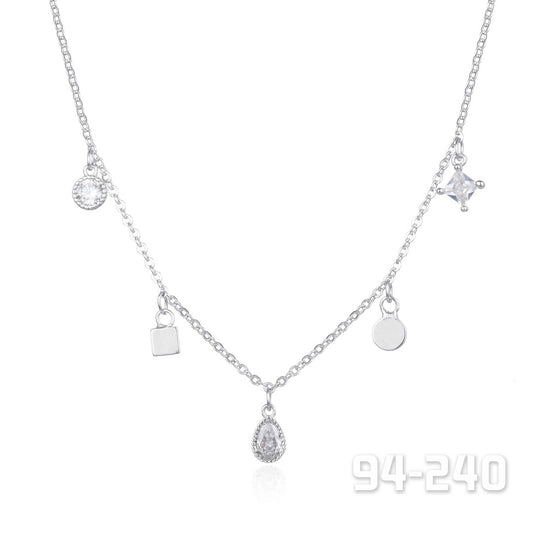Crystal on Rhd Charm Necklace | ${Vendor}