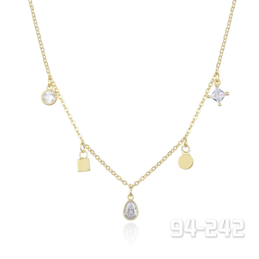 Crystal on Gold Charm Necklace | ${Vendor}