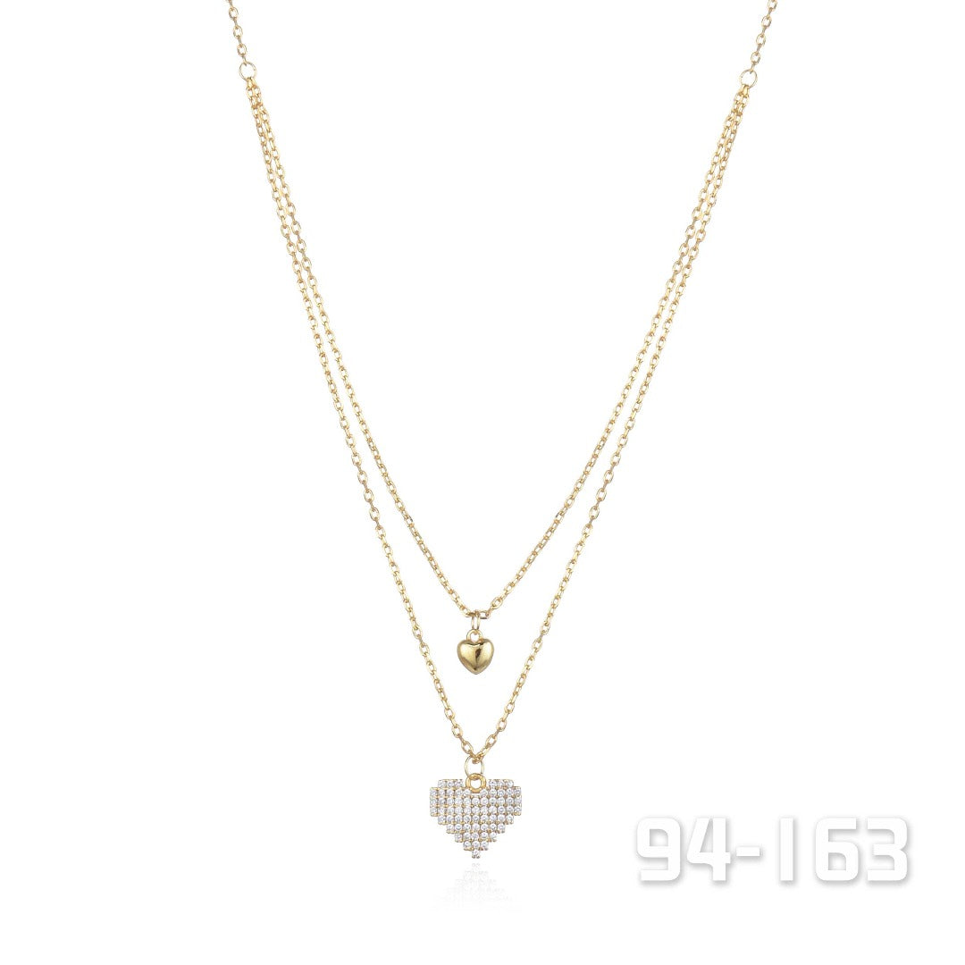 Crystal Gold Loveheart Necklace | ${Vendor}