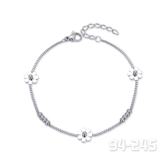 Rhodium Daisy Bracelet