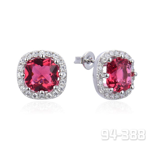 Pink Crystal Stud Earrings | ${Vendor}