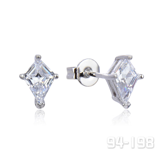 Rhodium Crystal Stud Earrings