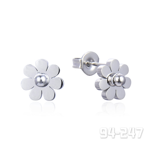 Rhodium Plated Daisy Earring