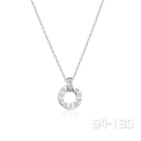 Rhodium Necklace with Crystal Pendant