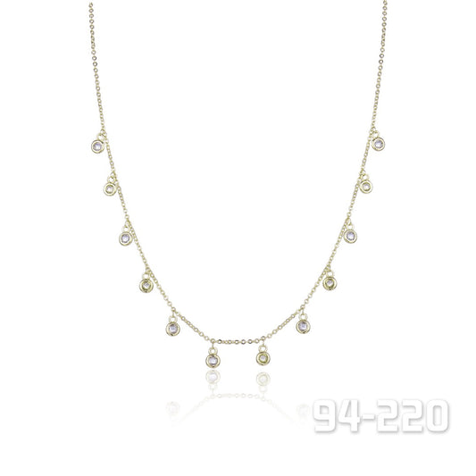 Gold Tone Necklace With Crystals | ${Vendor}