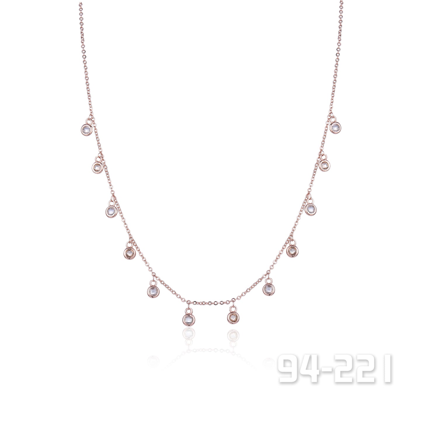 Rose Gold Necklace with Crystals