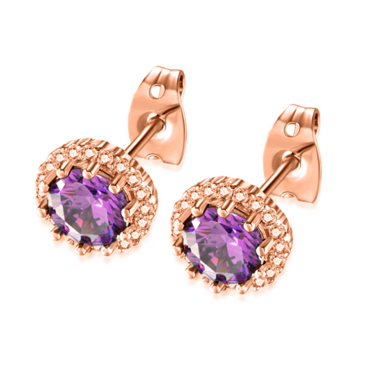 Rose Gold Birthstone Earrings